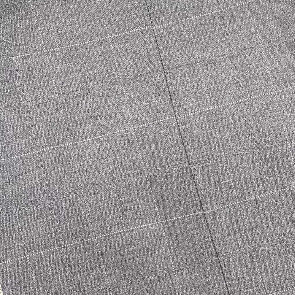 Quần âu tây nam công sở cao cấp OWEN QST231262 dáng slim fit màu kẻ caro ghi sáng vải polyester mềm mát