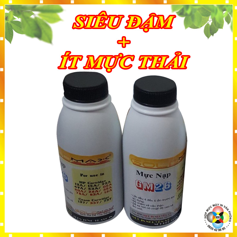 Chai mực bơm Hộp mực máy in HP laserjet P1006, P1005, P1102, P1102w, m1132, m1212nf trọng lượng 140gr
