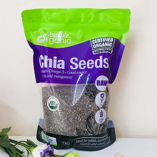 1kg hạt chia seeds tím absotute organic úc túi 1kg - hạt nhập khẩu