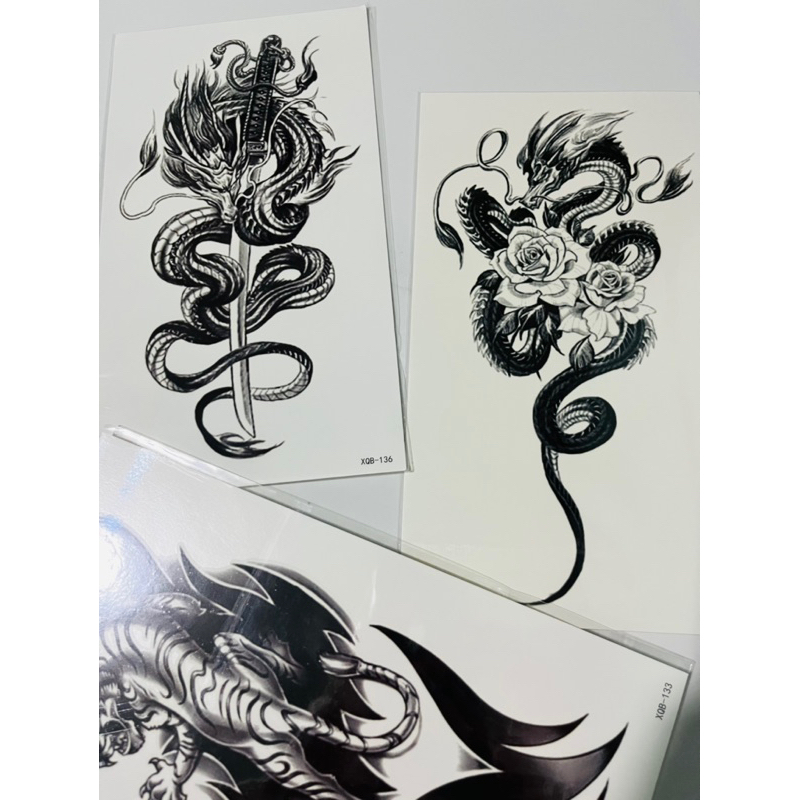 HÌNH XĂM DÁN Rồng, Hổ nam tính tẩy xoá được HÀNG NEW