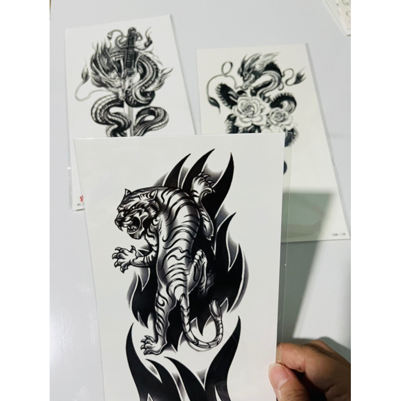 HÌNH XĂM DÁN Rồng, Hổ nam tính tẩy xoá được HÀNG NEW