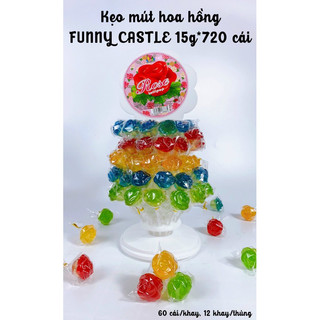 Cây 60 que kẹo mút hoa hồng siêu ngon