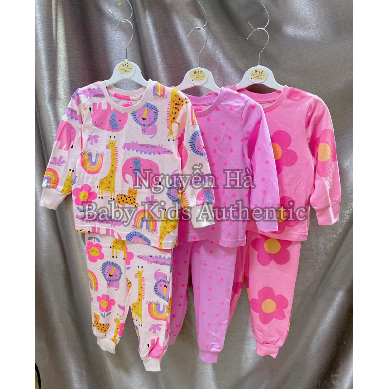 Set 3 bộ thu đông,bộ quần áo dài tay cotton hình hoa,con vật cho bé gái