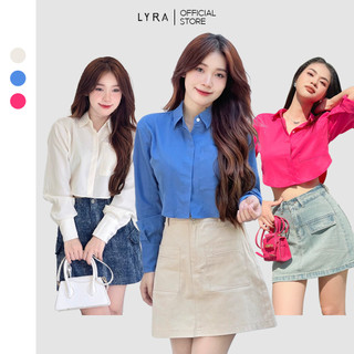 Áo sơ mi LYRA dáng ôm ngắn gấu đuôi tôm túi 1 bên dáng crop trẻ trung, năng động - LWNSM003