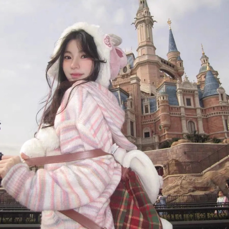 Áo khoác Hoodie họa tiết kẻ sọc thời trang Thu Đông cho nữ hàng QCCC