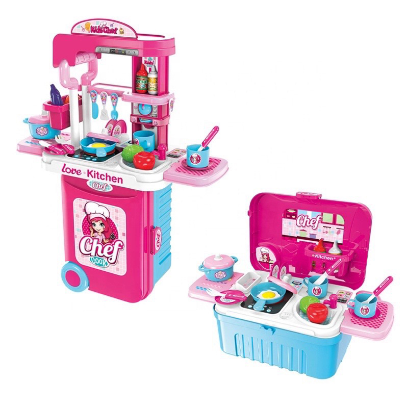 Bộ Đồ Chơi Valy Kéo Đồ Nấu Ăn Đồ Bếp Kitchen (3in1) Hai Kiểu Lắp Cho Bé