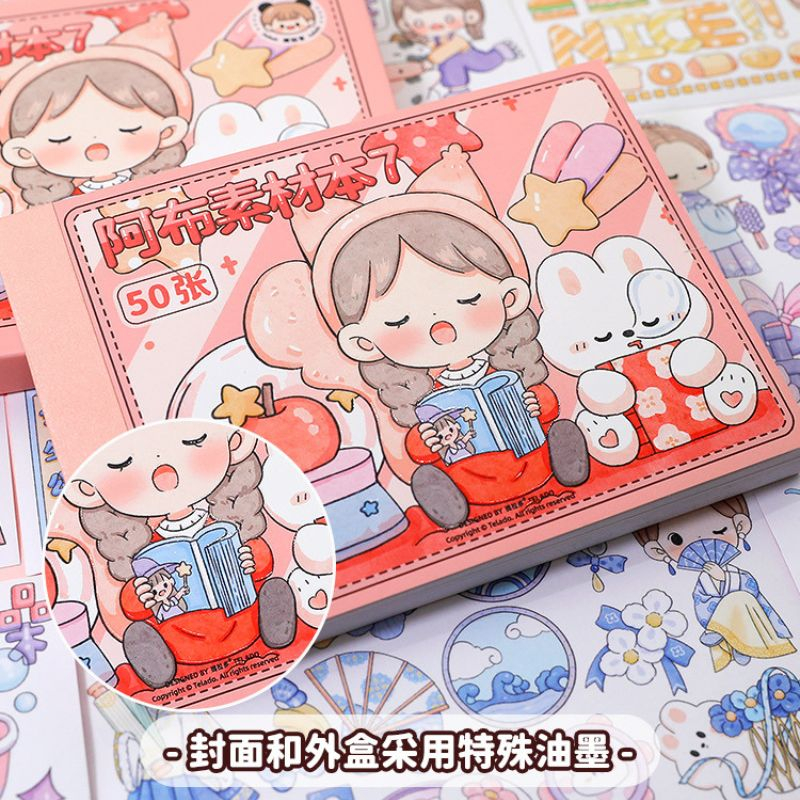 Sổ Sticker 50 Tấm Trang Trí Họa Tiết Cute