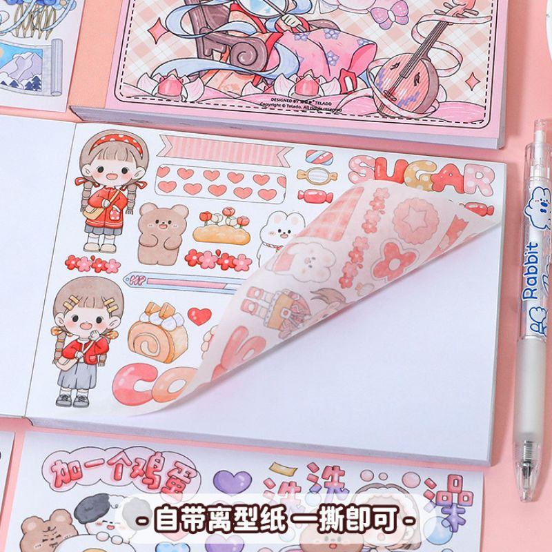Sổ Sticker 50 Tấm Trang Trí Họa Tiết Cute
