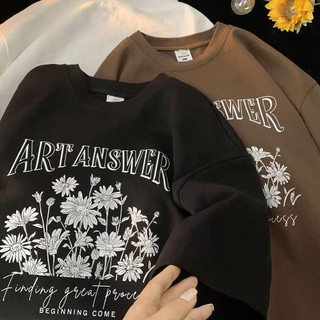 Áo thun tay lỡ nữ nam art answer unisex áo phông form rộng màu đen màu nâu trắng vải cotton mềm mịn thoáng mát