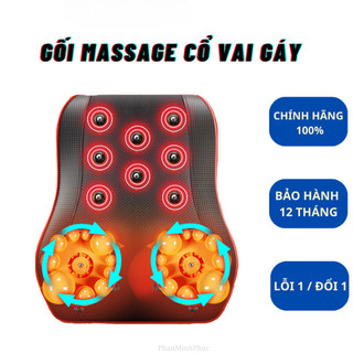 Gối massage cổ vai gáy, máy massage hồng ngoại 16bi - 20 bi cao cấp hỗ trợ mát xa toàn thân ( Bảo Hành 12 Tháng )