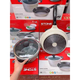 💁👍 BỘ NỒI ĐÁ size 24cm & CHẢO ĐÁ size 28cm LOCK &LOCK