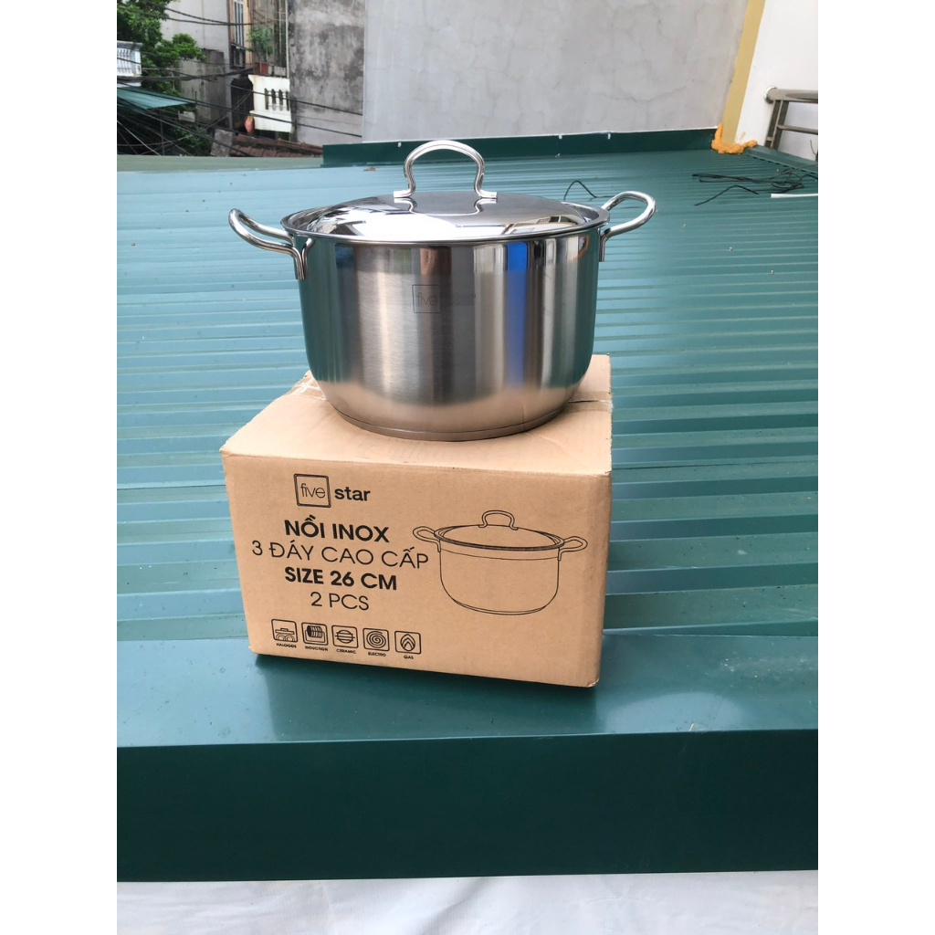 Nồi luộc gà inox đun bếp từ Fivestar size 26