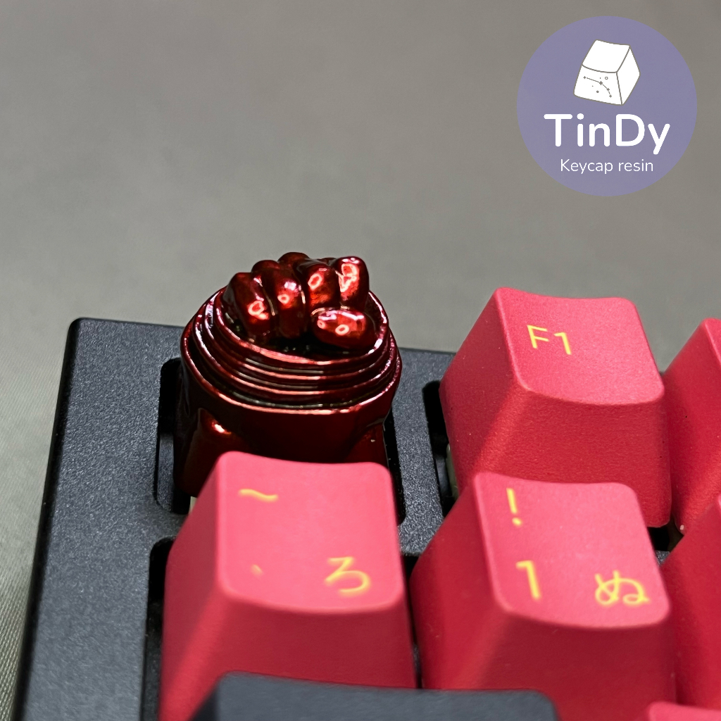 Nút Bàn Phím Cơ TinDy hình Nắm Tay Luffy Gear 5 Màu Đỏ, chất liệu nhựa độ bền cao