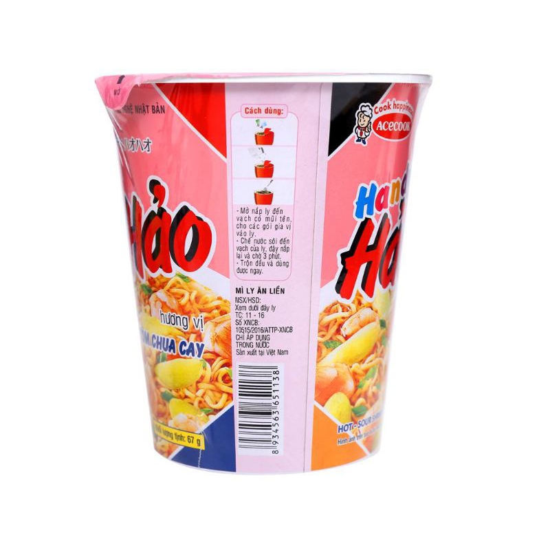Mì Handy Hảo Hảo tôm chua cay ly 67g