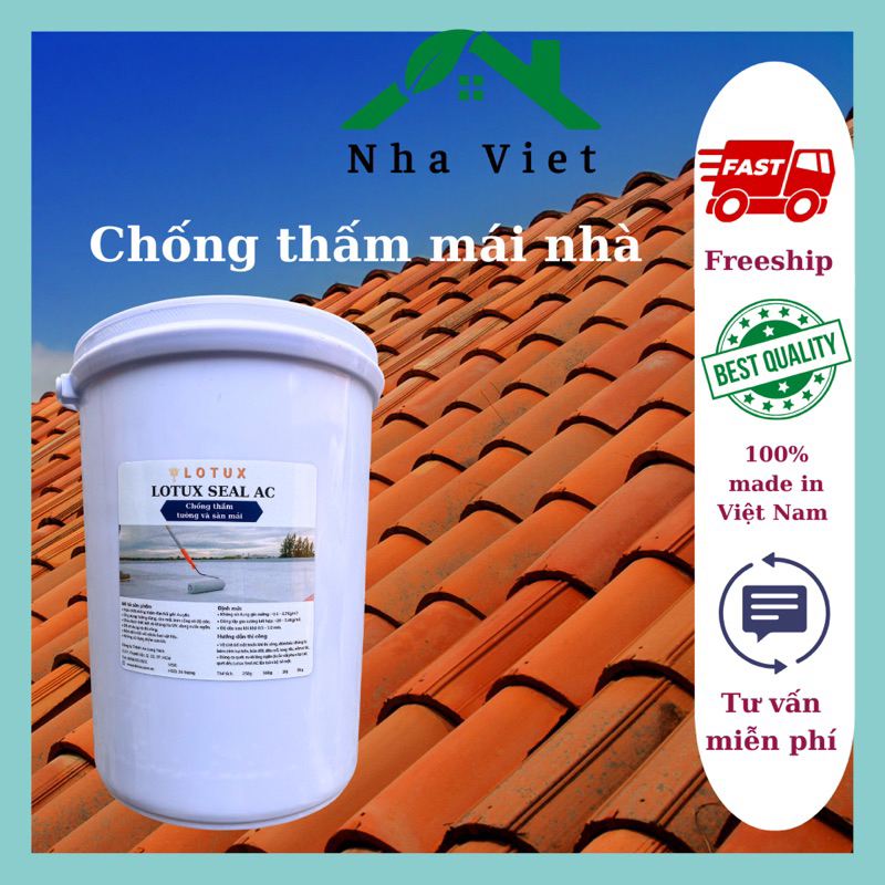 Sơn chống thấm tạo màng đàn hồi cho tường, mái, bể bơi, hồ cá Lotux Seal AC