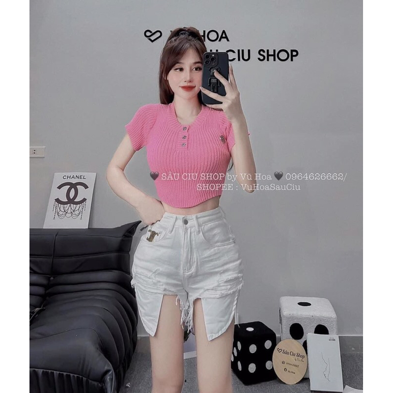 Maihuong⚡️ÁO LEN CHỮ THẬP KHUY NGỌC VẠT BẦU 4 MÀU CHO NỮ