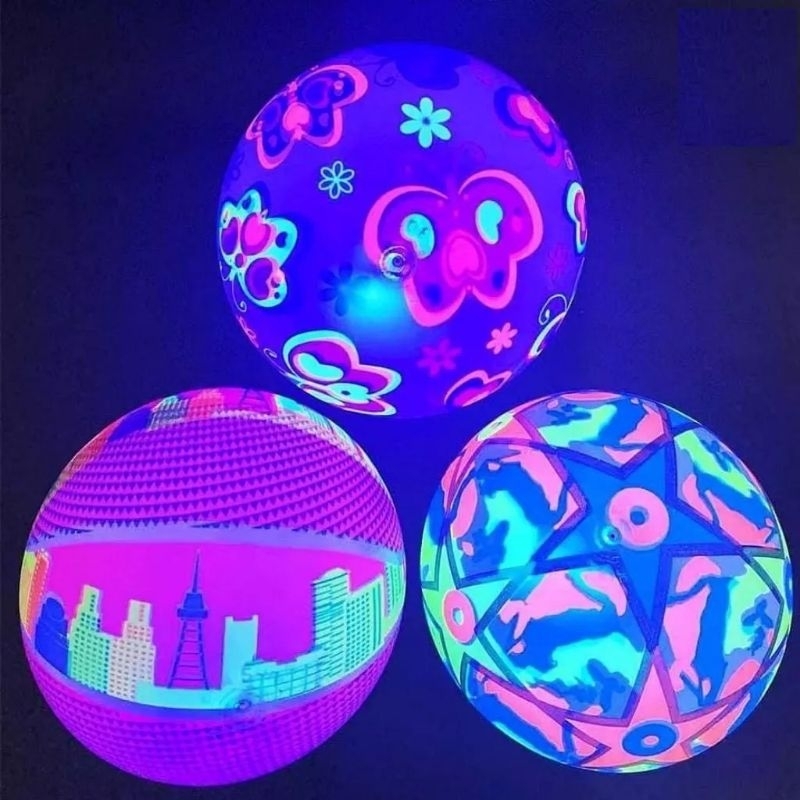 Xả lỗ trái banh silicon Dạ quang,bóng bơm hơi phát sáng nhiều màu vui nhộn
