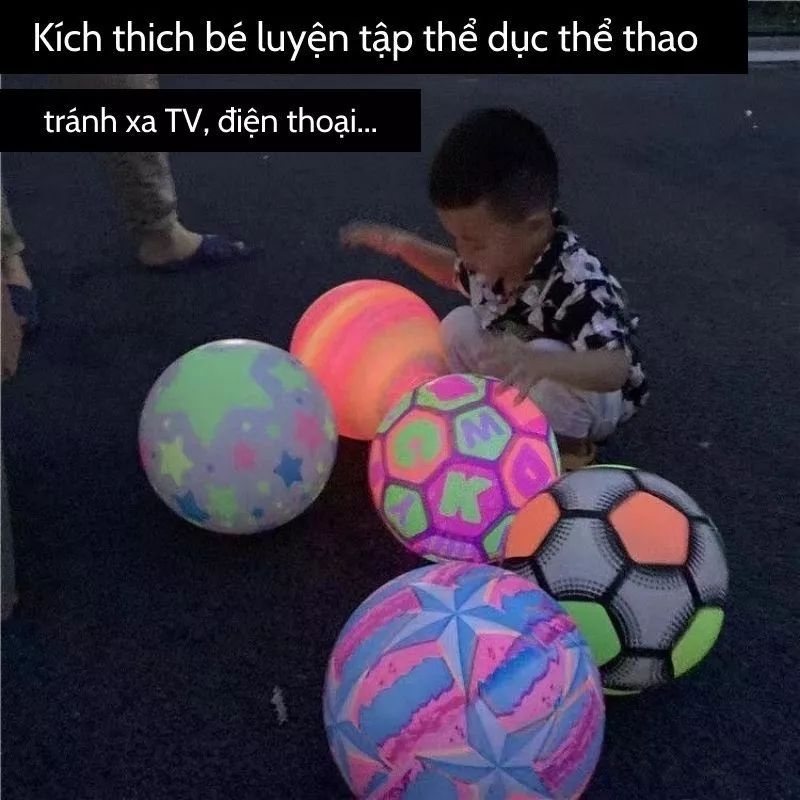 Xả lỗ trái banh silicon Dạ quang,bóng bơm hơi phát sáng nhiều màu vui nhộn