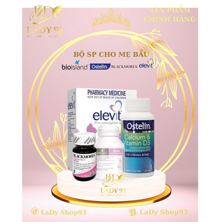 {Mẫu Mới} Combo bà bầu: Elevit, DHA, Canxi 130 viên, Sắt Blackmores - chuẩn Úc