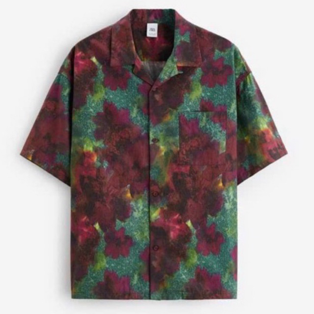 Áo sơ mi ngắn tay Zara authentic FLORAL PRINT BOXY size S