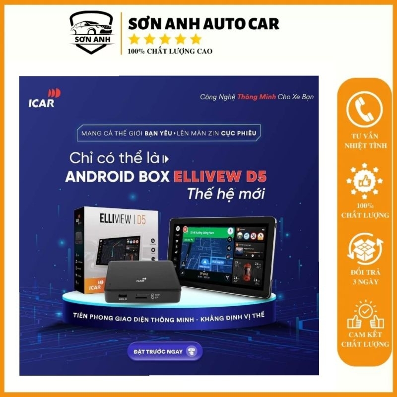 ELLIVIEW D5_Android Box Thế Hệ Mới 2023,Cấu Hình Mạnh Mẽ,Bản Nâng Cấp Toàn Diện Dành Cho Ô Tô