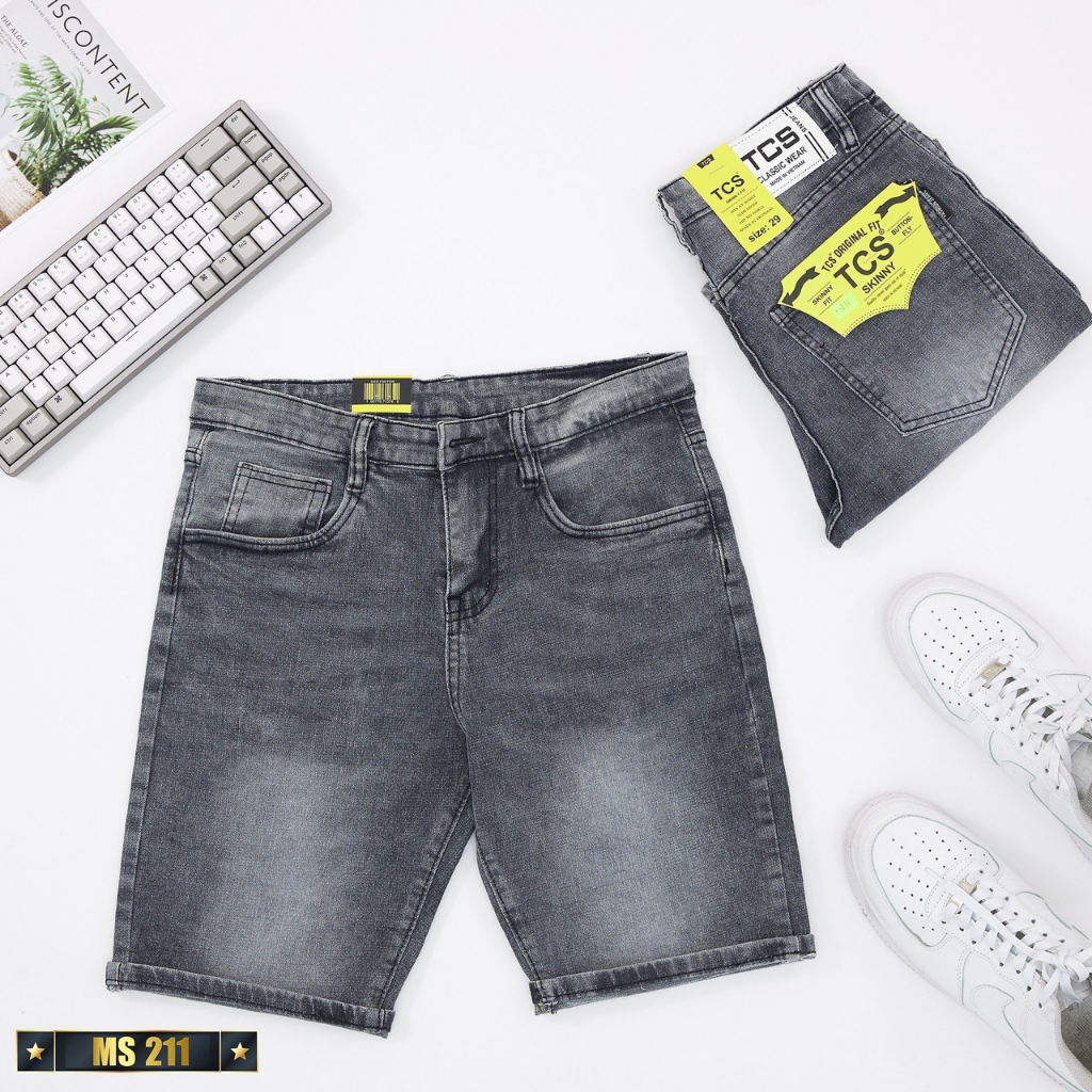 Quần short jean nam xước chất bò - quần short demin lửng nam co giãn thời trang cao cấp Pn_shop90 ms245