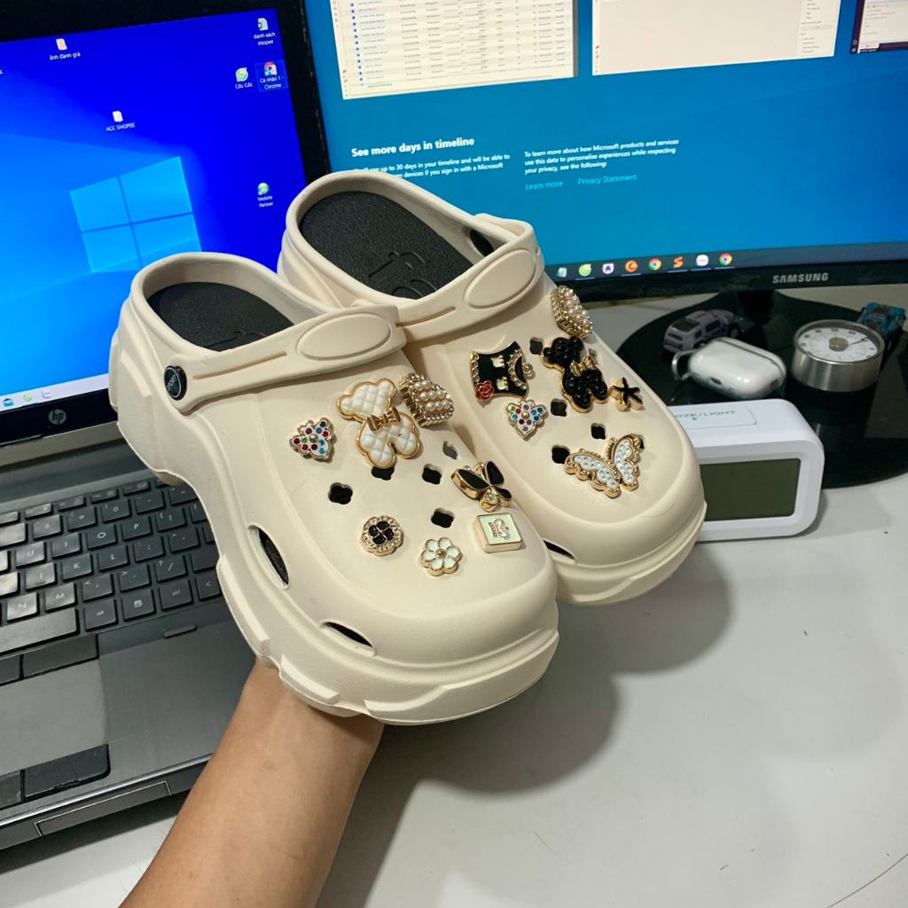 Dép bánh mì,Dép Sục đế cao Dép CROSS FASHION Đế độn tăng chiều cao siêu nhẹ