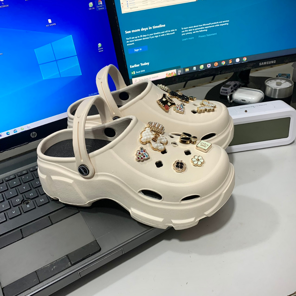 Dép bánh mì,Dép Sục đế cao Dép CROSS FASHION Đế độn tăng chiều cao siêu nhẹ