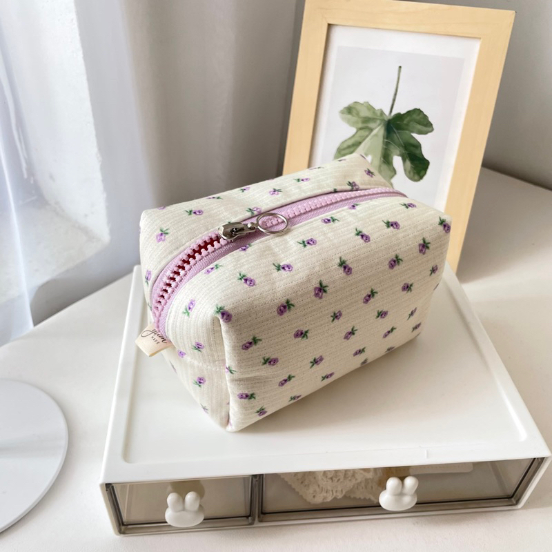 Pouch mỹ phẩm lớn 18*10*10cm, hộp bút vải, pouch vải nhiều mẫu