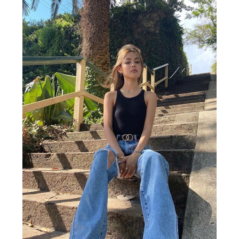 Áo thun ba lỗ cotton*on thun gân, thun dệt kim nữ, tank top nữ, hàng xuất xịn