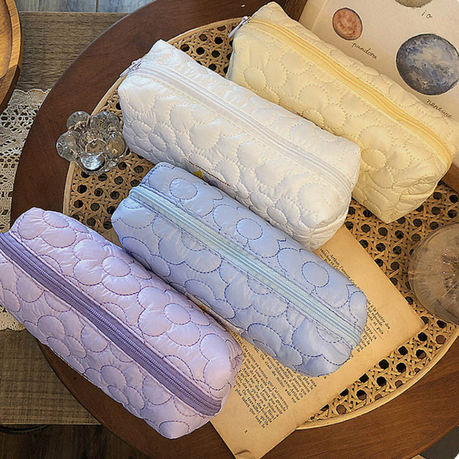 Hộp bút bông hoa Lemon cloud vải phao đựng đồ dùng học tập