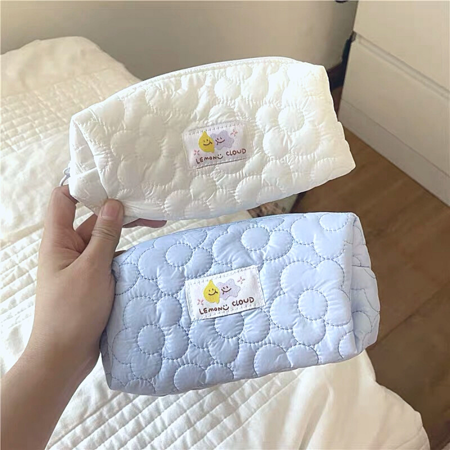 Hộp bút bông hoa Lemon cloud vải phao đựng đồ dùng học tập