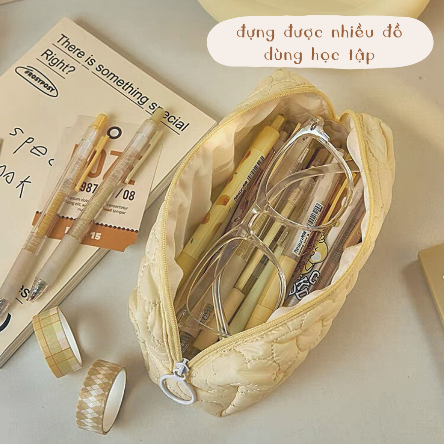 Hộp bút bông hoa Lemon cloud vải phao đựng đồ dùng học tập