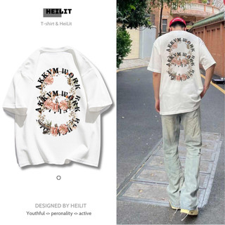 Áo Thun Nam Họa Tiết Hoa AKKVM WORK HeiLit Phông Tay Lỡ Chất Vải Cotton Co giãn Form Unisex