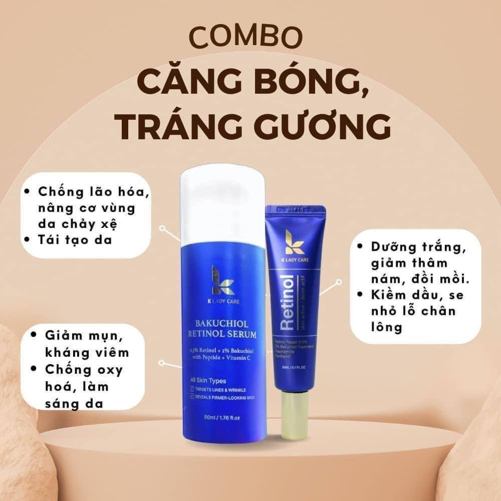 Combo RETINOL BAKUCHOIL + SERUM BAKUCHOIL giúp da căng bóng, trẻ hoá làn da