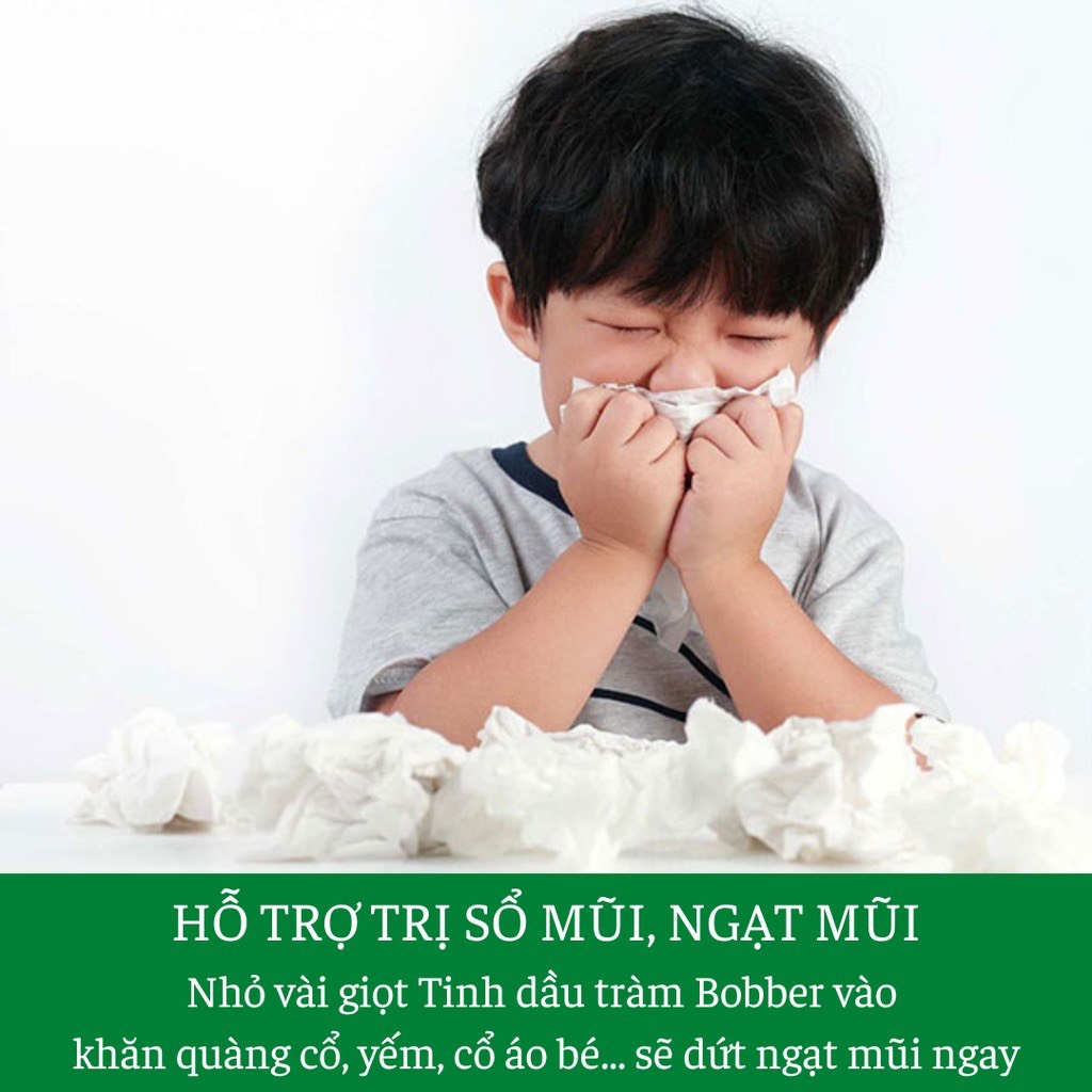Tinh dầu tràm nguyên chất Bobber 30ml hỗ trợ kích ứng mẩn ngứa, cảm lạnh cảm cúm cho trẻ