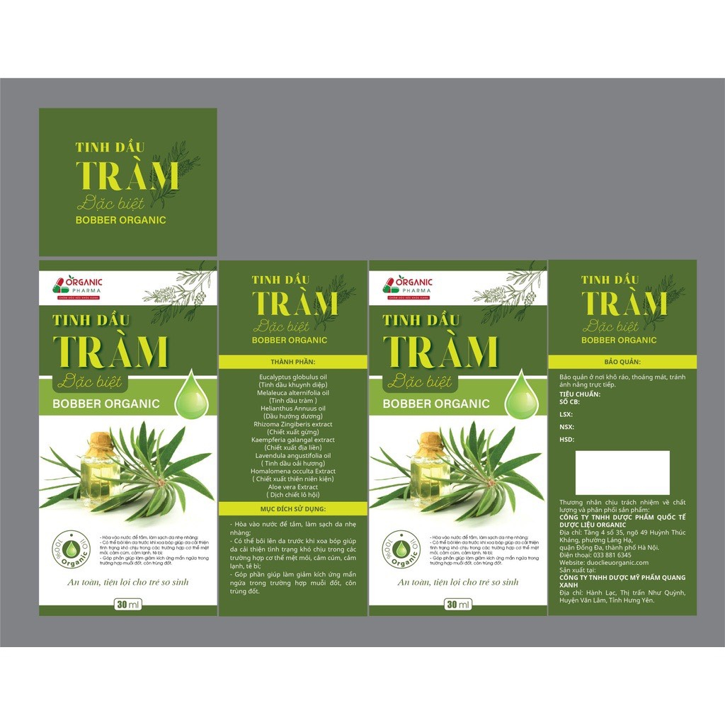 Tinh dầu tràm nguyên chất Bobber 30ml hỗ trợ kích ứng mẩn ngứa, cảm lạnh cảm cúm cho trẻ