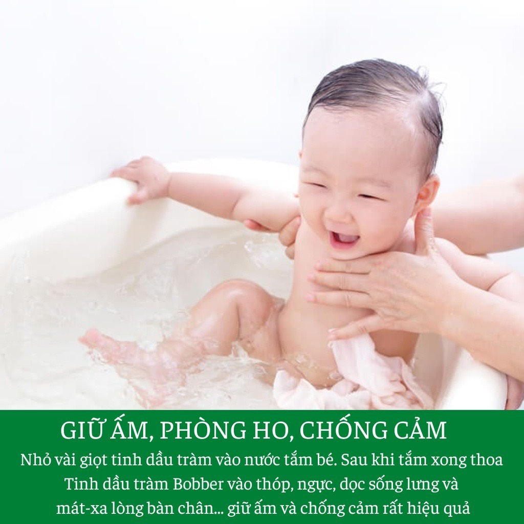 Tinh dầu tràm nguyên chất Bobber 30ml hỗ trợ kích ứng mẩn ngứa, cảm lạnh cảm cúm cho trẻ