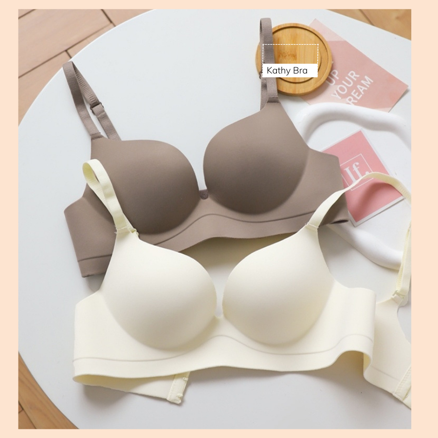 B73 Áo Lót Su Nâng Ngực Trơn Basic KATHY BRA Che Mỡ Lưng Không Gọng Đêm Vừa Mềm Mại Siêu Hót