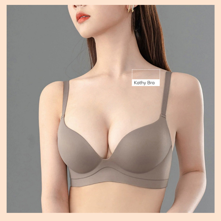 B73 Áo Lót Su Nâng Ngực Trơn Basic KATHY BRA Che Mỡ Lưng Không Gọng Đêm Vừa Mềm Mại Siêu Hót