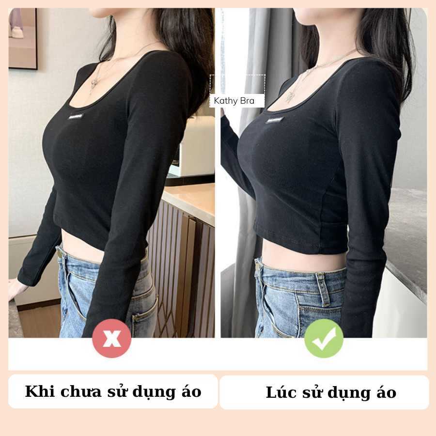 B73 Áo Lót Su Nâng Ngực Trơn Basic KATHY BRA Che Mỡ Lưng Không Gọng Đêm Vừa Mềm Mại Siêu Hót