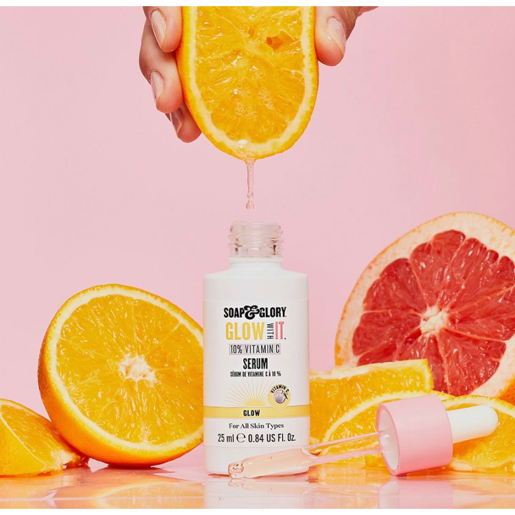 Serum vitC sáng da Soap & Glory Glow With It 10% Vitamin C Serum 25mL