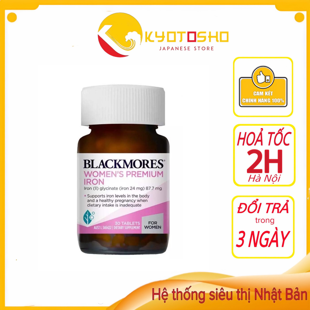 Sắt cho bà bầu Blackmores Pregnancy Iron của Úc 30V, sắt blackmore bổ máu cho mẹ bầu trước và sau sinh không gây táo bón