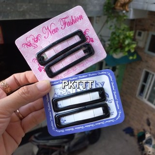 Một cặp kẹp tóc mái vuông bọc nhựa (6cm)