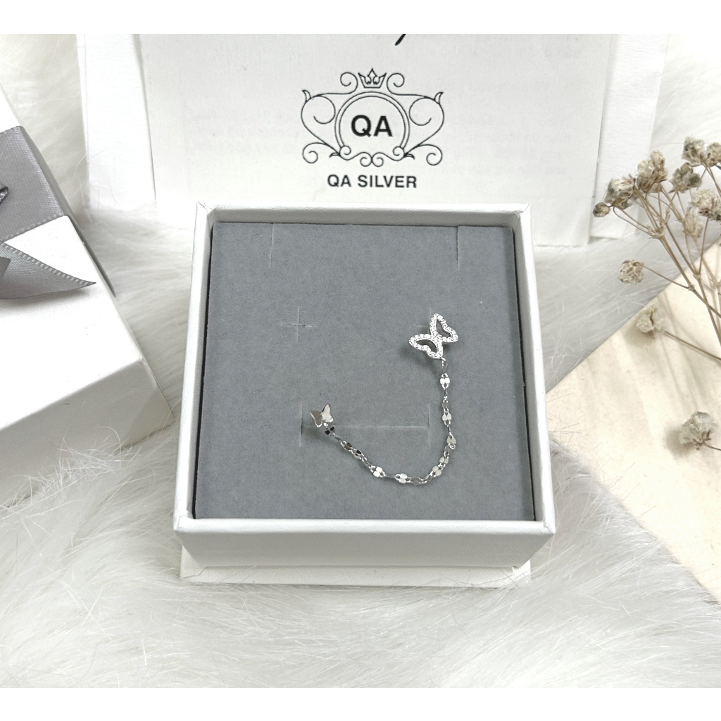 Khuyên tai bạc 925 hồ điệp xích khảm đá bông bướm S925 BUTTERFLY QA SILVER Earrings EA230301