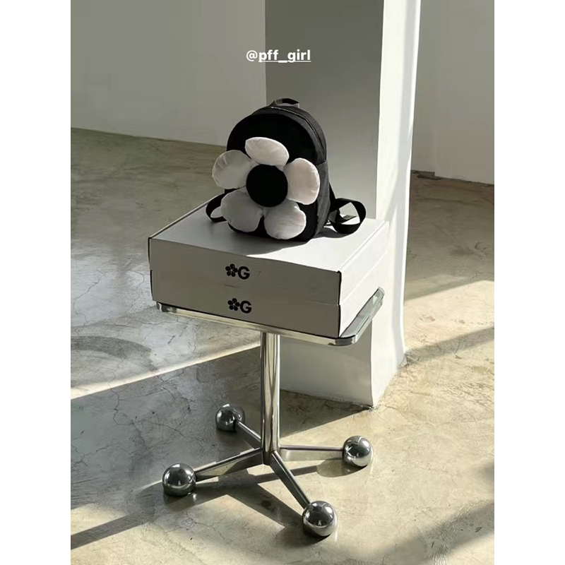 Balo Nhỏ Mini Hoa Trắng Đen cute