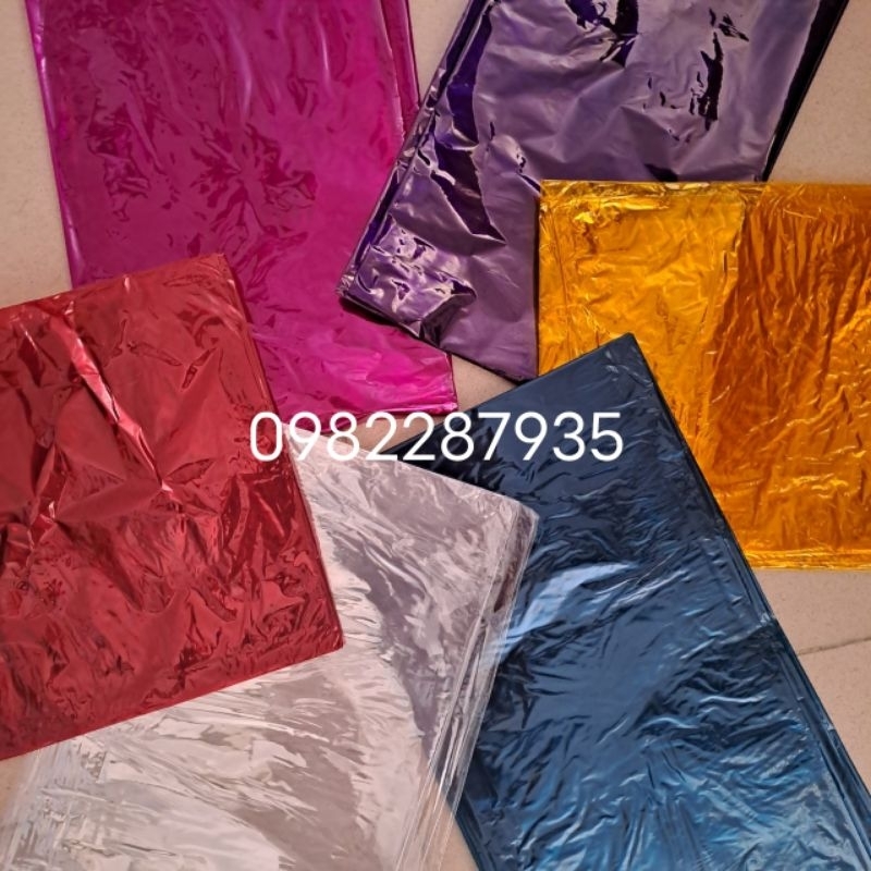 giấy bóng kính màu làm đèn ông sao, bọc oản