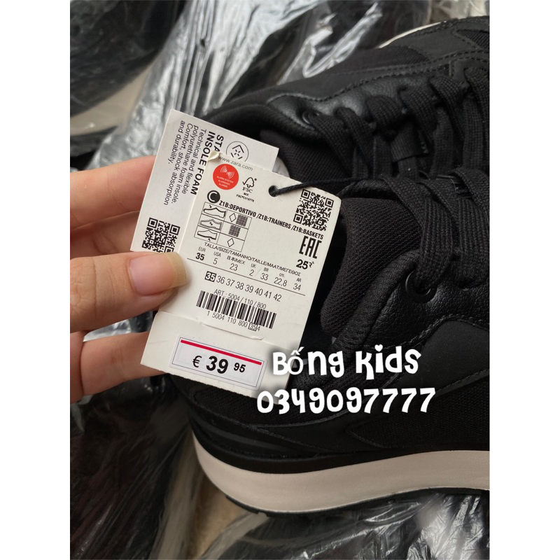 Giày Sneakers Nữ Traners Đen ZR