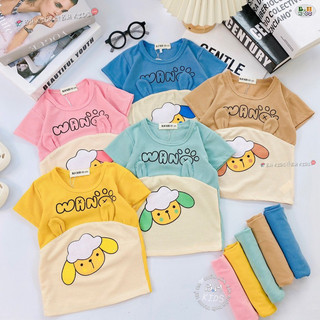 Bộ cộc tay cho bé, bộ tăm lạnh phối màu tai cừu đáng yêu cho bé trai bé gái từ 7-16kg