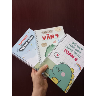 Combo 3 sổ takenote toán 9 + văn 9 +tiếng anh - giấy khổ a5
